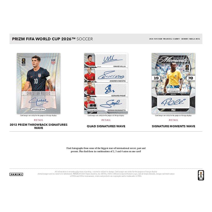 2026 Panini Prizm FIFA World Cup Soccer Cards Hobby Mega Box