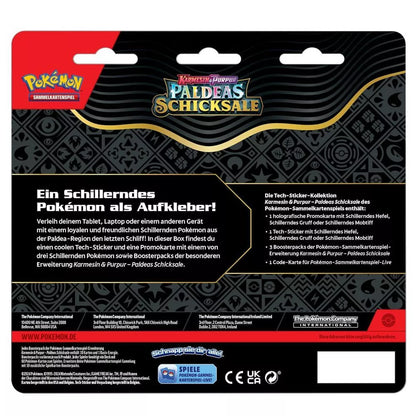 POKEMON Paldeas Schicksale Tech-Sticker-Kollektion 3er Blister (alle 3 im Set) DE