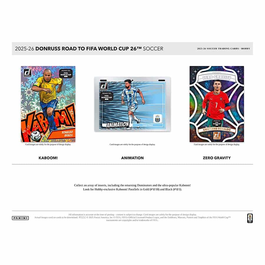 2025-26 Donruss Road to FIFA World Cup Soccer Hobby Box (2Auto/Memo)