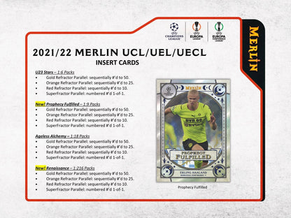 SOCCER 2021-22 Topps Chrome Merlin UEFA Champions League box 1 Auto
