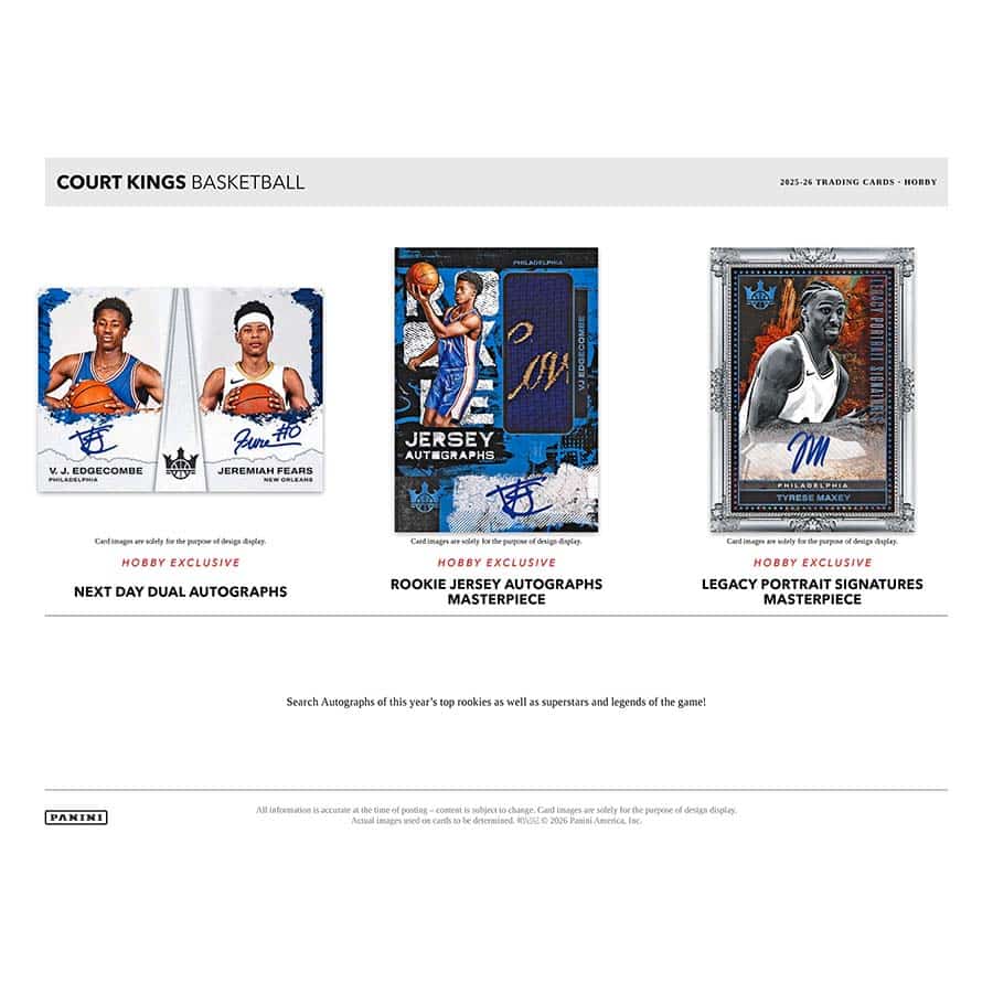 2025-26 Panini Court Kings Basketball NBA Factory Sealed Hobby Box