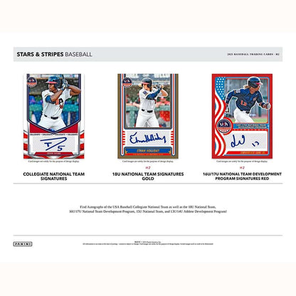 MLB 2025 Panini USA Stars & Stripes Baseball Hobby Hybrid H2 Box (3 Autographed or Memo)