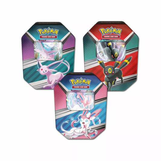 POKEMON Frühjahr Tin Boxen 2022 Nachtara Feelinara Psiana V im Set Deutsch