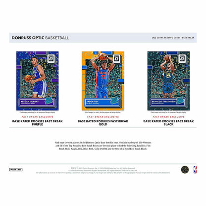 NBA 2022-23 Donruss Optic Fast Break Basketball Hobby Box  (1) Autographed Card