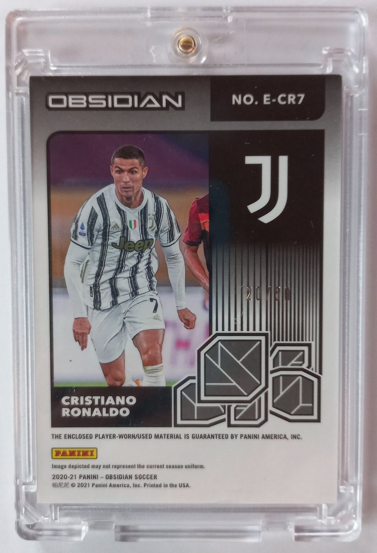 Christiano Ronaldo CR7 Topps Obsidian worn/used material 20/50