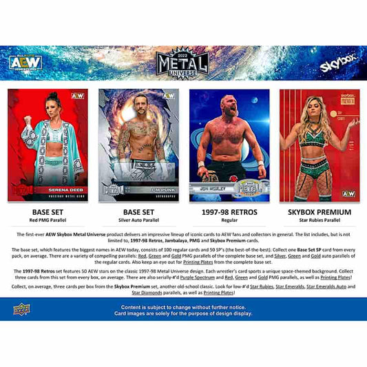 WWE 2022 Upper Deck All Elite Wrestling Skybox Metal Universe Hobby Box