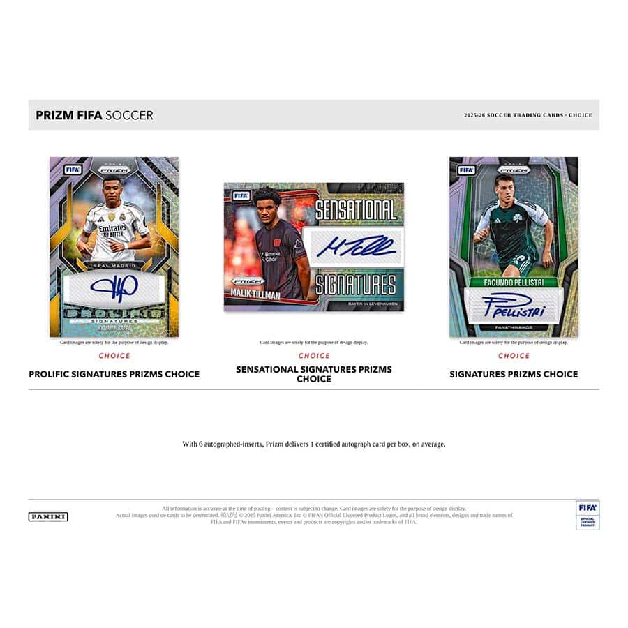2025-26 Panini Prizm Choice FIFA Soccer Cards Box