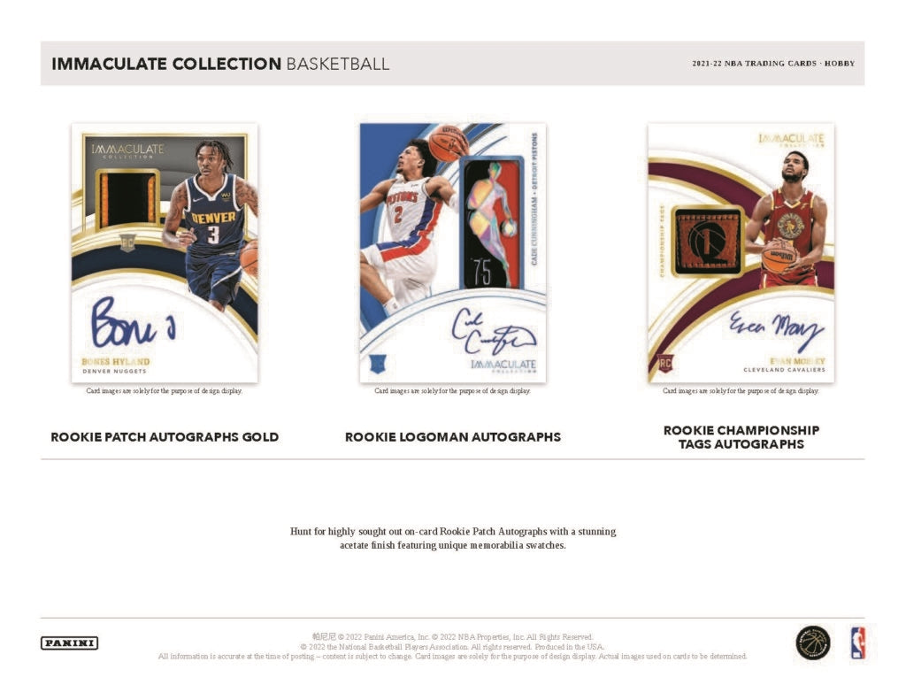 NBA 2021-22 Panini Immaculate Basketball Hobby Box