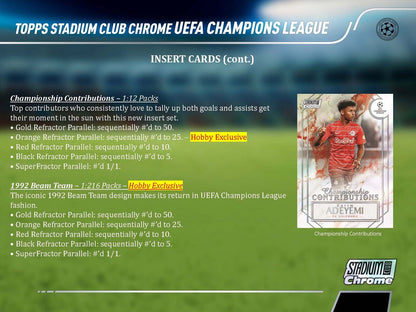 SOCCER Topps 2021-22 Stadionclub Chrom UEFA Champions League Fußball Hobby Box