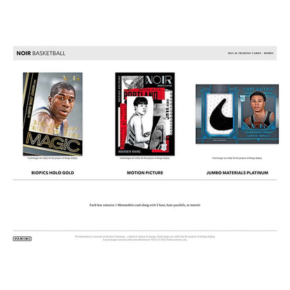 2025-26 Panini Noir Basketball Card Box (5 Auto, 1 Memo)