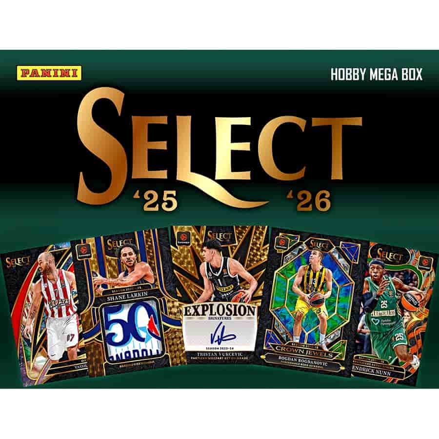 2025-26 Panini Select EuroLeague Basketball Cards Hobby Mega Box (1 Auto)
