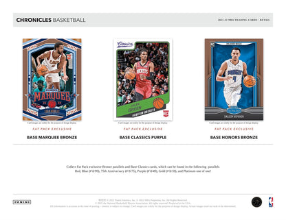 NBA 2021-22 Panini Chronicles Basketball NPP Hanger Packs 4er Bundle