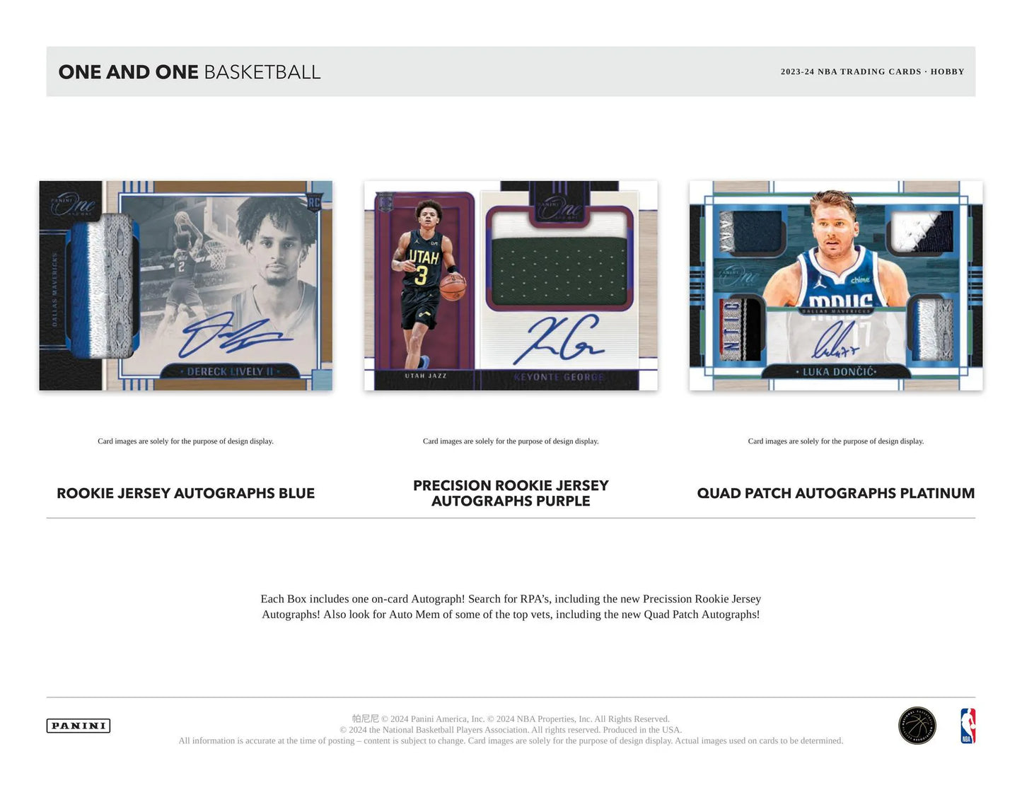 NBA 2023-24 Panini One and One Basketball Hobby Box