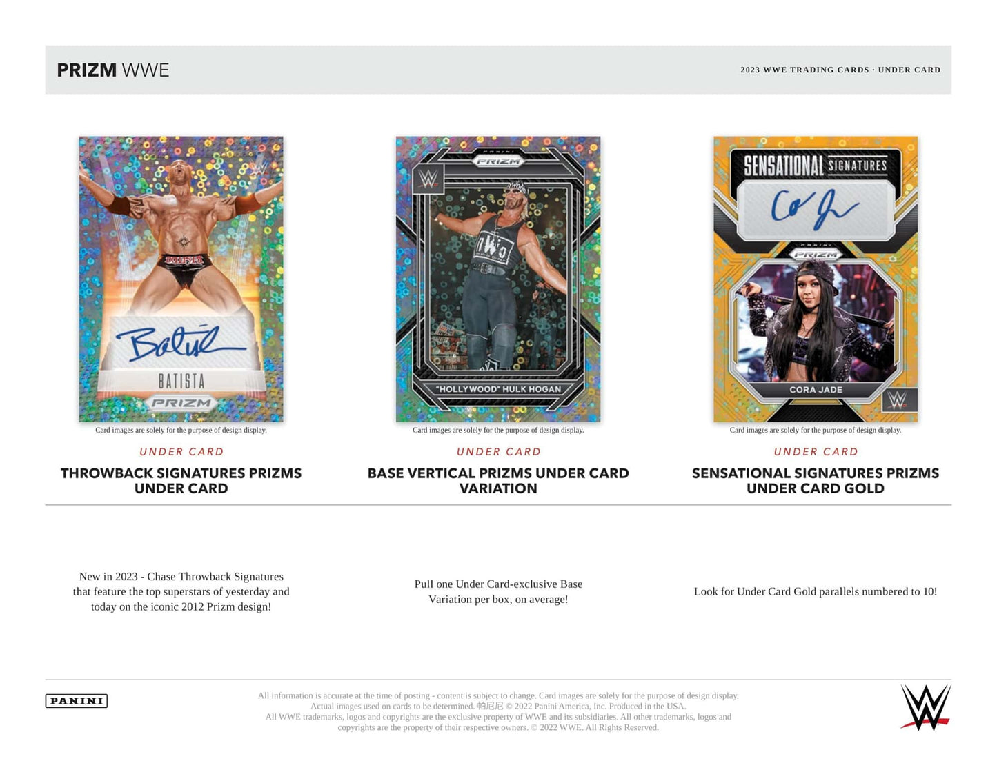 WWE 2023 Panini Prizm Under Card Trading Card Box (1) Autographed