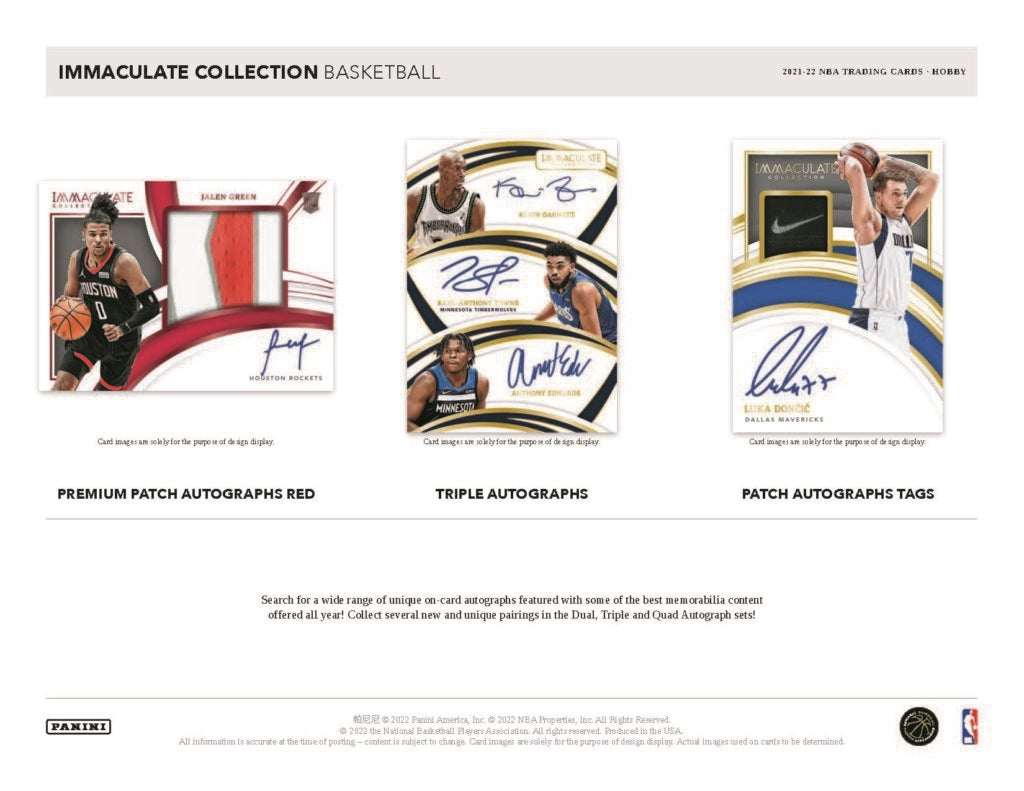 NBA 2021-22 Panini Immaculate Basketball Hobby Box