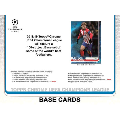 2018-19 Topps UEFA Champions League Chrome Soccer Card Box (1 Auto)