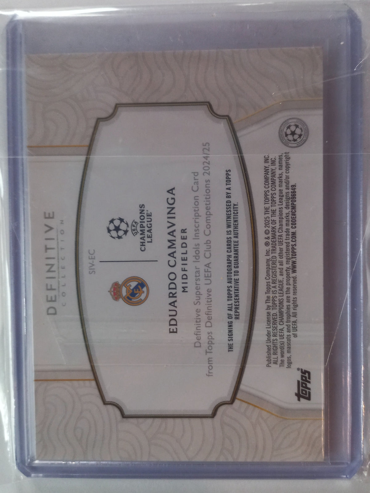 Eduardo Camavinga Topps Definitive Collection Autogramm + 5/5