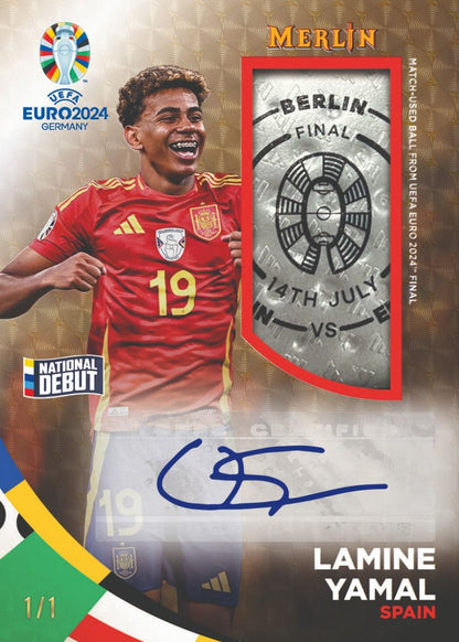 SOCCER Topps Chrome UEFA EURO 2024 Hobby Box 1 Auto Possible Yamal RC