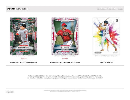 2026 Panini Prizm Baseball Card Box (3 Auto)