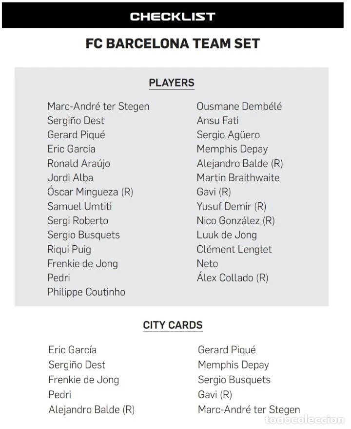 Barcelona 2021-22 TOPPS BOX Offizielles Team-Set
