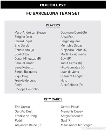 Barcelona 2021-22 TOPPS BOX Offizielles Team-Set
