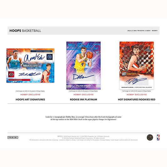 NBA 2024-25 Panini Hoops NBA Basketball Hobby Box (1) Autographed