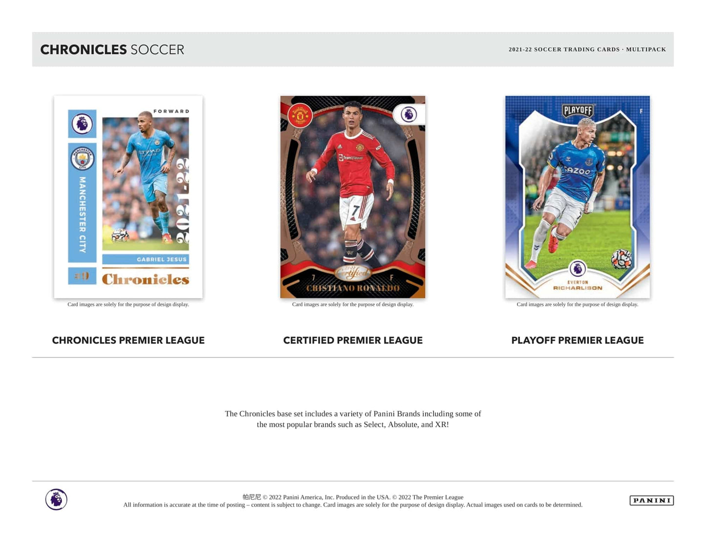 SOCCER 2021/22 Panini Chronicles Multi Cello Box