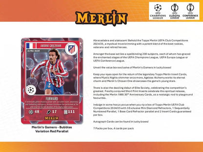SOCCER 2024-25 Topps Merlin UEFA Blaster Box