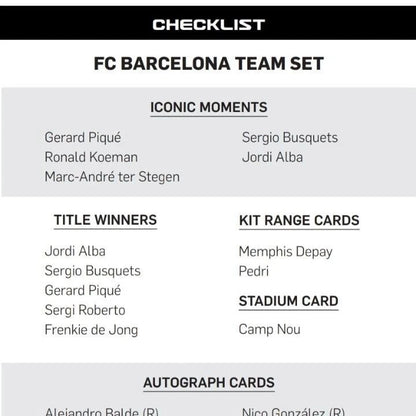 Barcelona 2021-22 TOPPS BOX Offizielles Team-Set