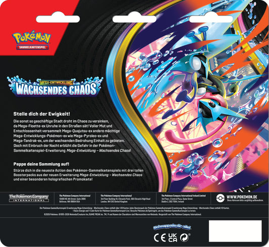 POKEMON Wachsendes Chaos 3-Pack-Blister im zweier Bundle DE (Vorbestellung !! erscheint voraussichtlich 22. Mai 2026)