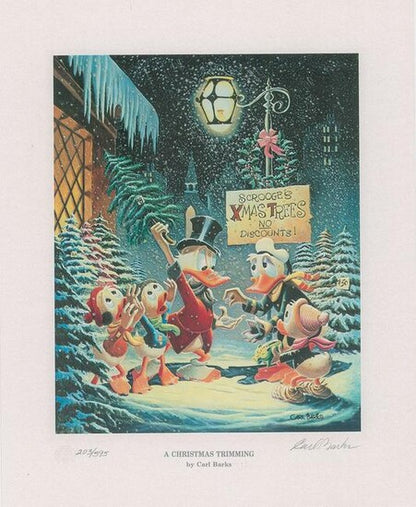 BARKS Mini LITHOGRAPHIE A Christmas Trimming Signed Limited Edition Lithograph (1999) 595 Ex
